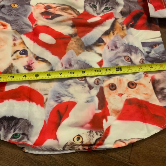 kids kitten kitty cat Santa holiday button down shirt, party new with tags - Picture 8 of 9